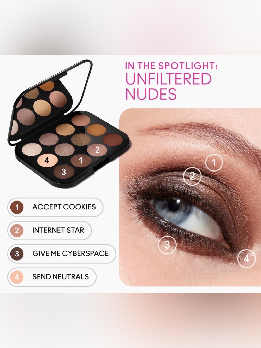 MAC Connect In Colour Eyeshadow 12 Pan Palette • Unfiltered Nudes • New in Box - Picture 6 of 10